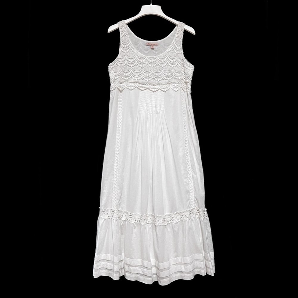 Alberta Ferretti Impulse Maxi Dress Scalloped Lace White Amalfi Coast Size 8